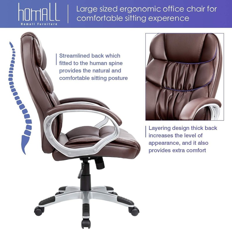 PU Leather Adjustable Height Modern Executive Swivel Task Chair Computer Chair gallery