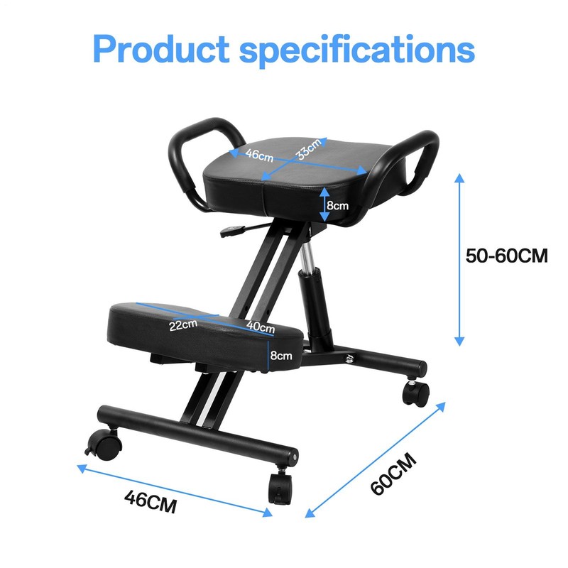 Ergonomic Kneeling Chair Adjustable Stool Upright Back Posture Home Office NEW