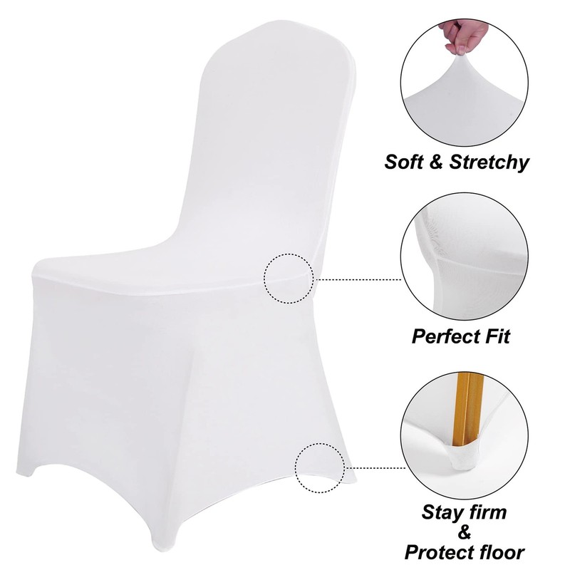 SuperO Waterproof Spandex Chair Cover 12PCS, Stretch Dining White gallery