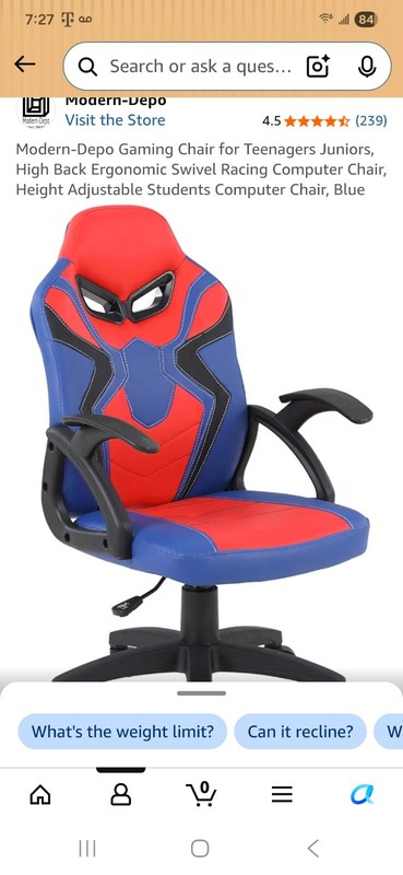 Youth Computer Gaming Chair Adjustable Swivel Chair