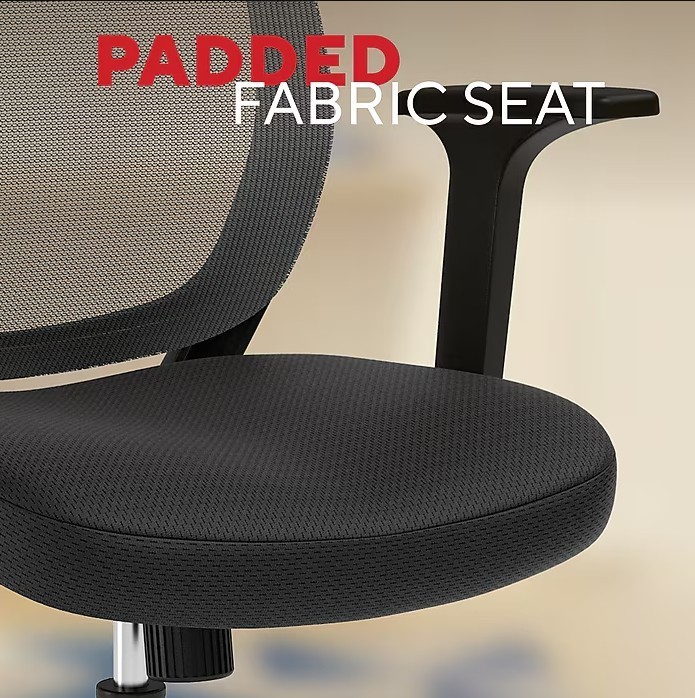 Essentials Ergonomic Fabric Swivel Task Chair Black Office Computer Chair gallery
