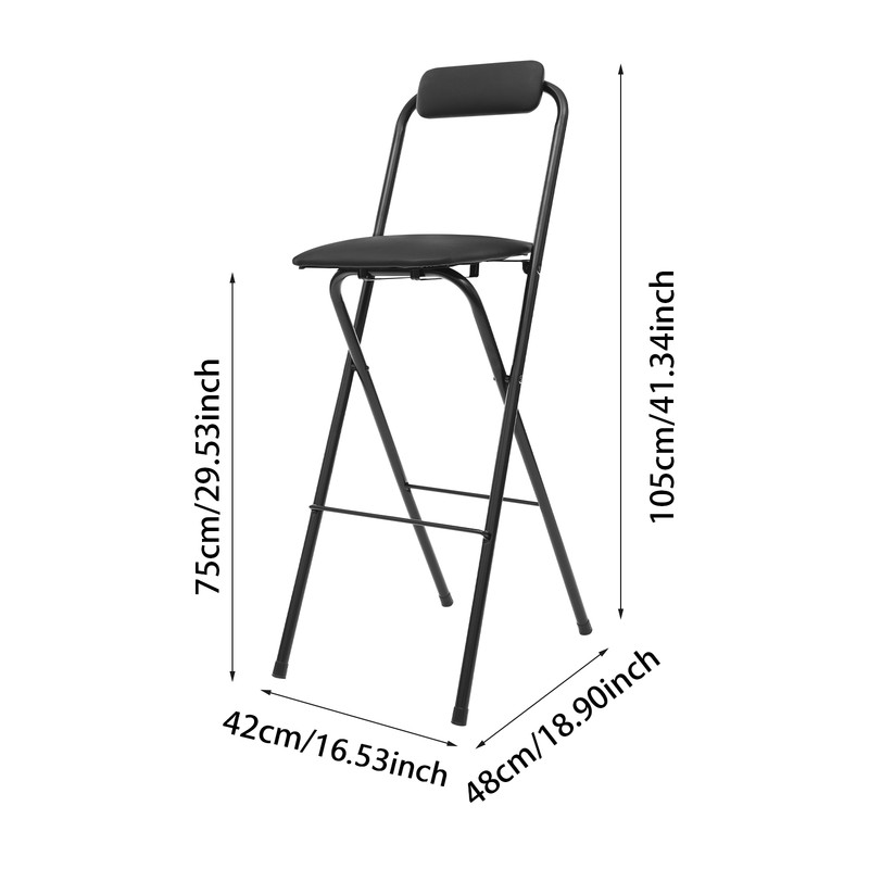 Foldable Bar Chair Tall Folding Chair Portable Folding Stool Impact Resistant gallery