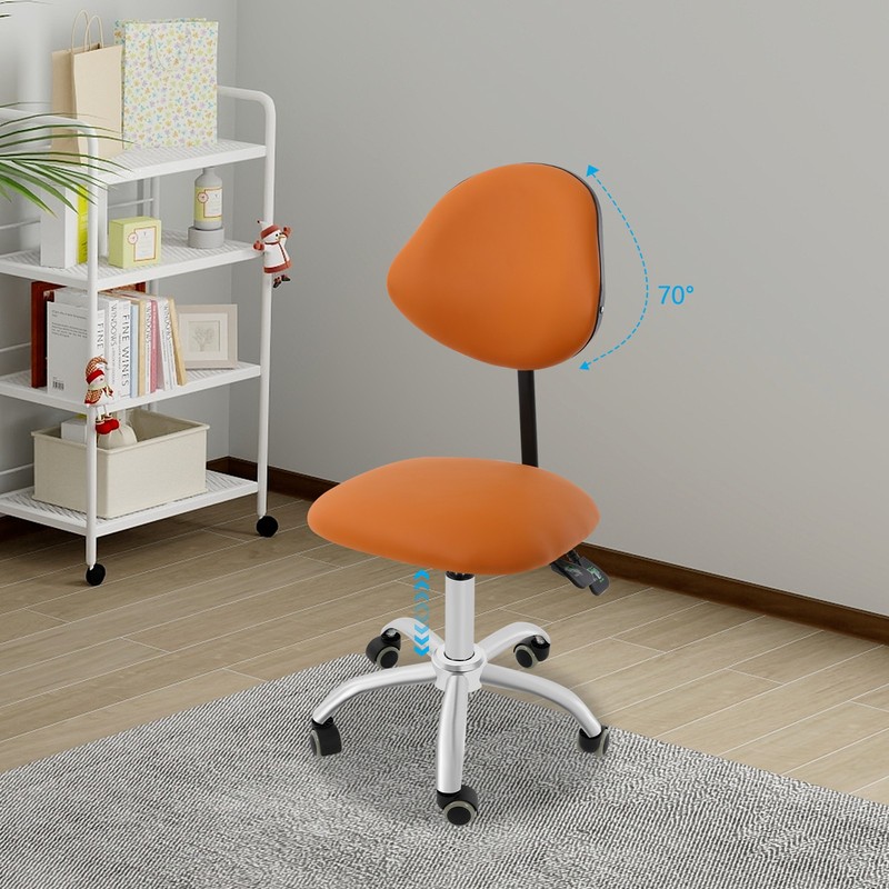 330.69lb Adjustable Ergonomic Rolling Stool Chair Saddle Chair Stool w/ Backrest gallery
