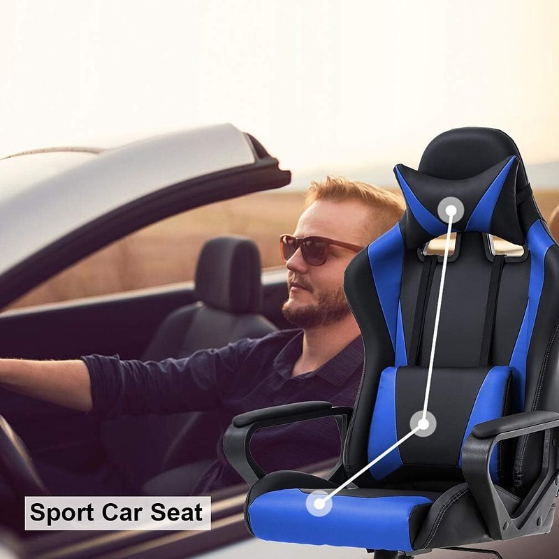 Office Chair Racing High-Back PU Leather Gaming Chair Reclining Computer Chair gallery