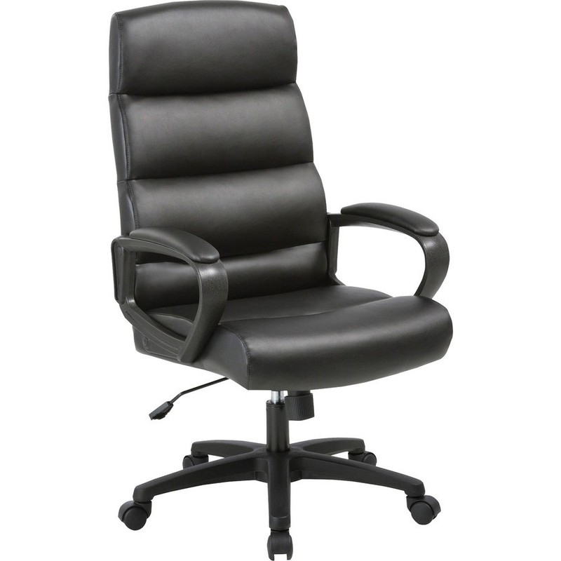 Lorell SOHO Colline High-Back Chair with Fixed Arms – Black Seat Color