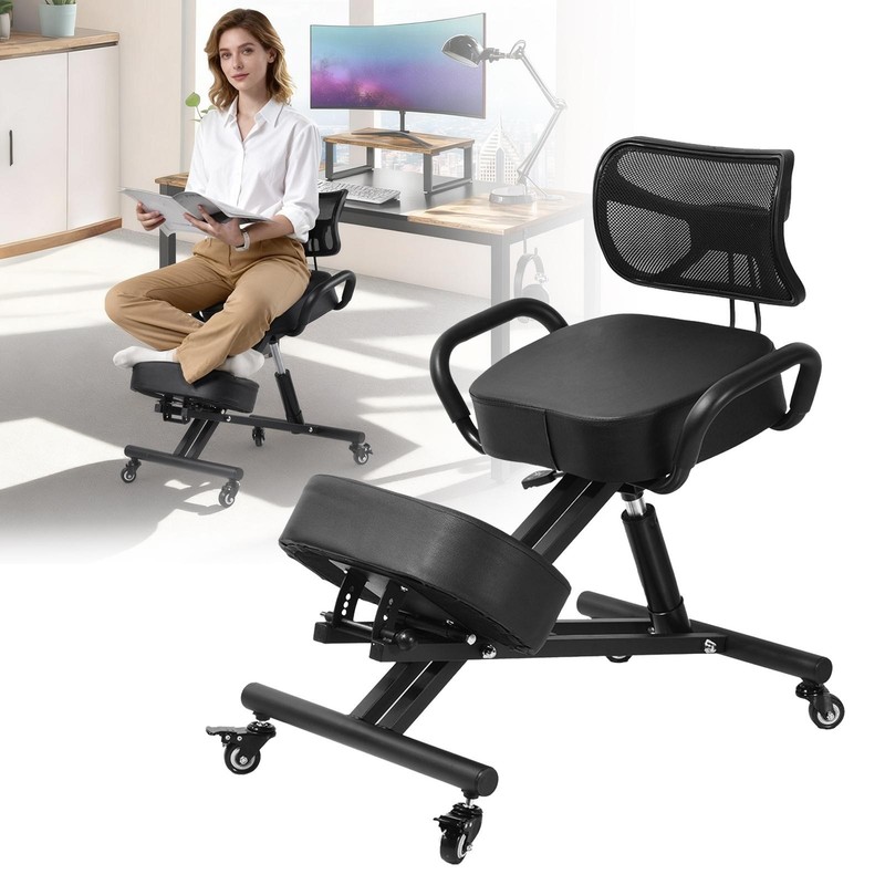 Ergonomic Kneeling Chair for Home Office Improve Work Posture Back Pain Relief gallery