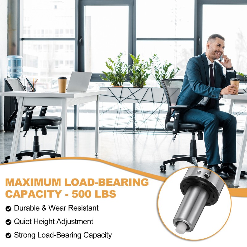 Office Chair Gas Cylinder, 20.1" Class 4 Gas Cylinder Replacement, Silver Tone gallery