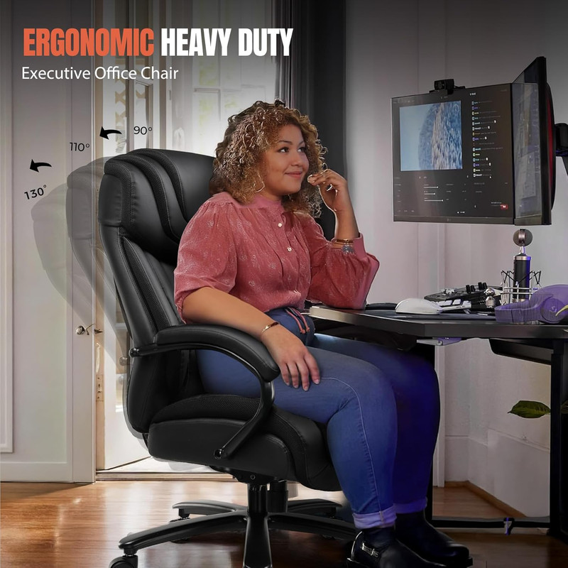 Big and Tall Office Chair 650Lbs Ergonomic Computer Chair 6 Gear Adjustable Head gallery