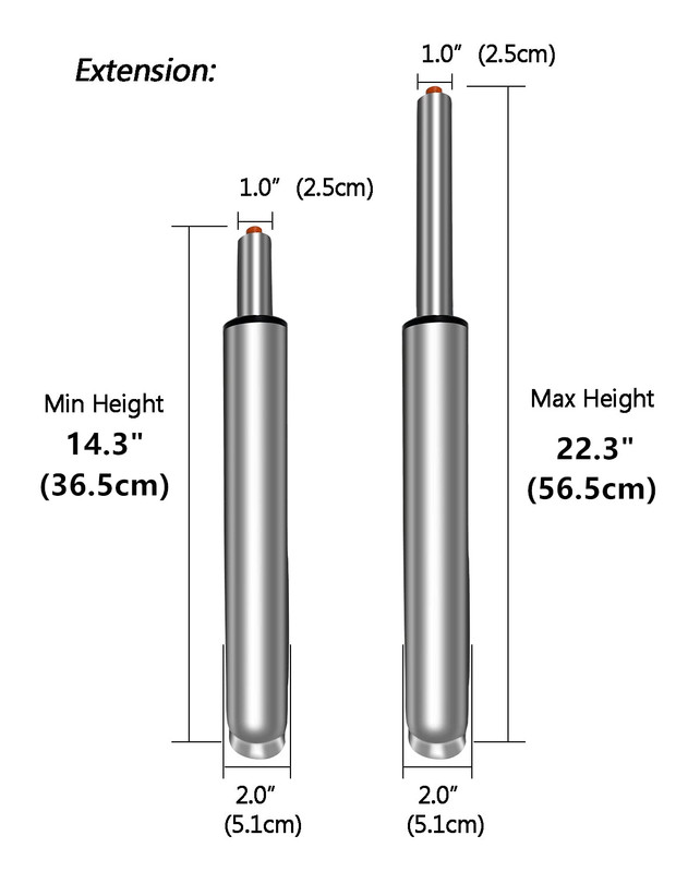 14" to 22" Long Adjustable Gas Lift Cylinder Tube for Office Chair Stool Replace gallery