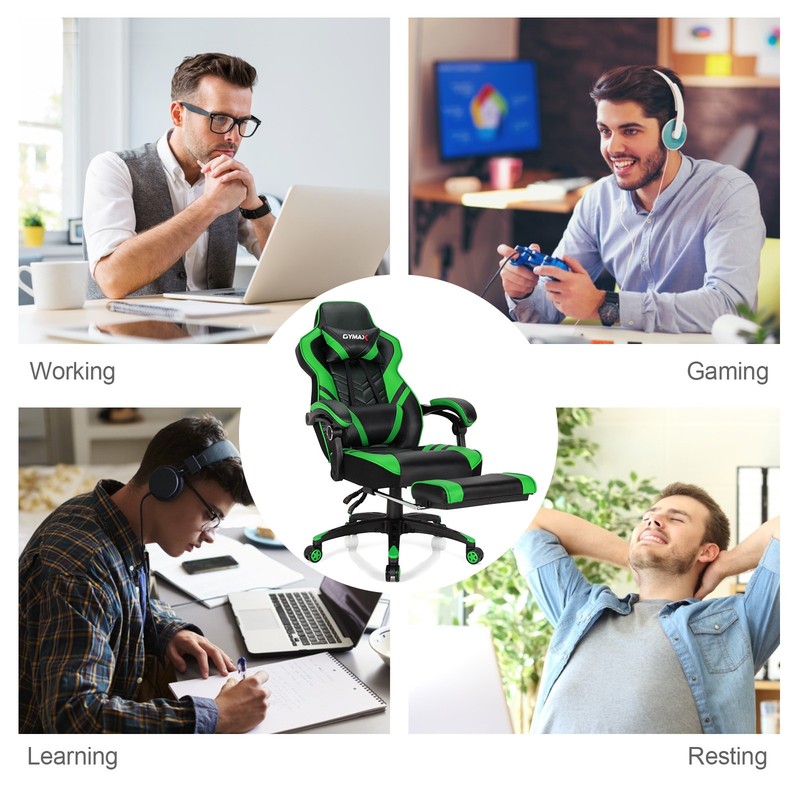 Costway Gaming Chair Adjustable Swivel Office Computer Desk Chair w/Footrest gallery