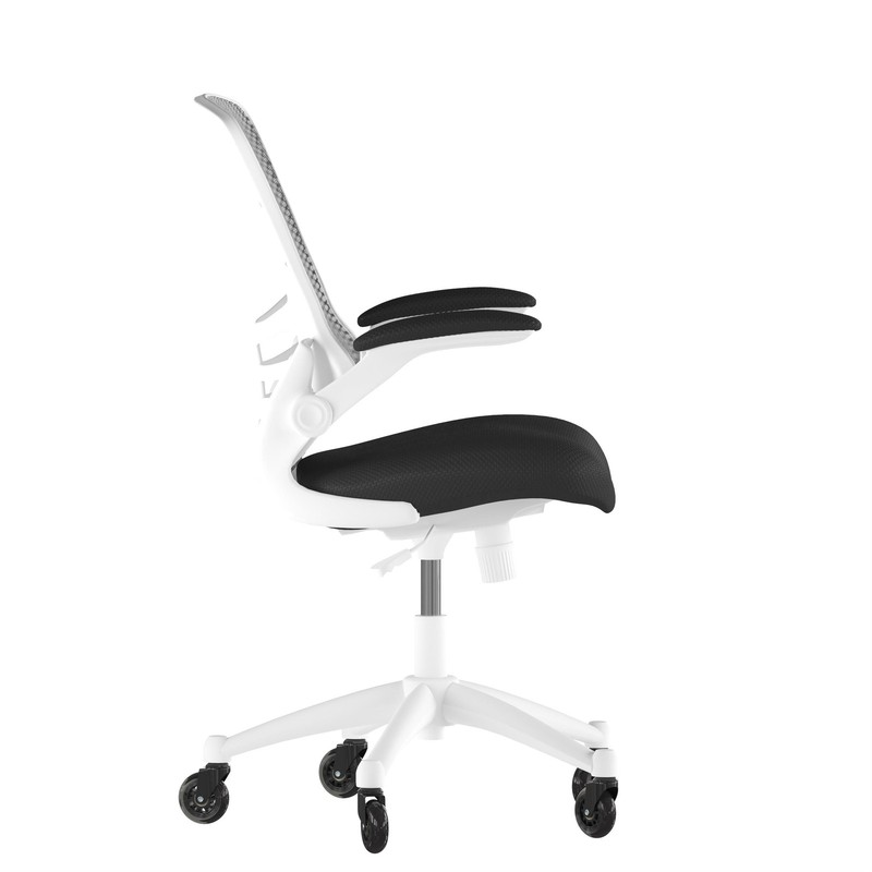 Ergonomic Swivel Task Chair with Roller Wheels & Flip Up Arms - Black Mesh gallery