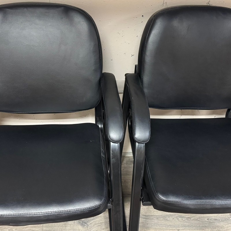 OFM Big and Tall Guest and Reception Chair with Arms, Vinyl, in Black (407-VAM-6