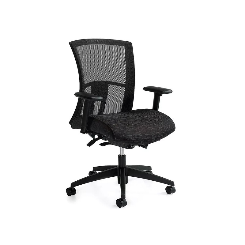 Global Vion 6321-8 Mesh Back Fabric Seat Computer Ergonomic Desk Chair Black NEW