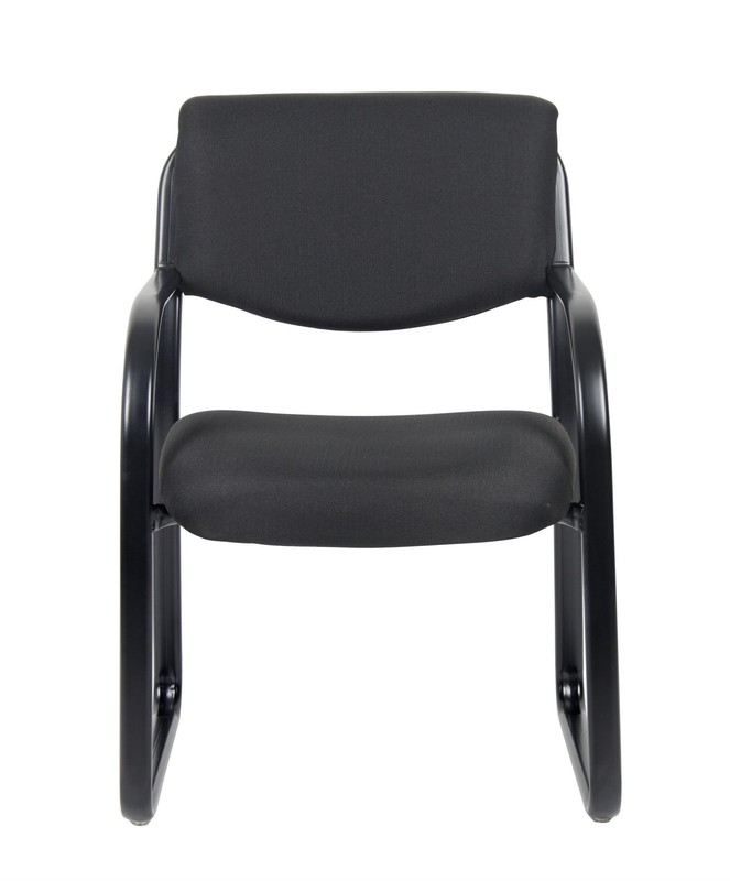 Boss Office Products Fabric Sled Base Guest Chair with Arms in Black Fabric gallery