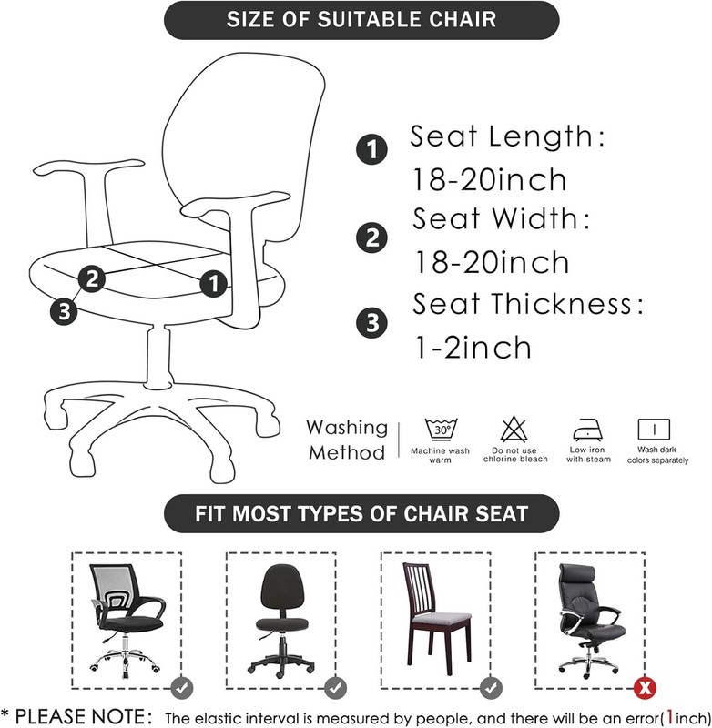 Office Chair Seat Covers Spandex Strech Computer Desk Chair Seat Cushion Slipcov gallery