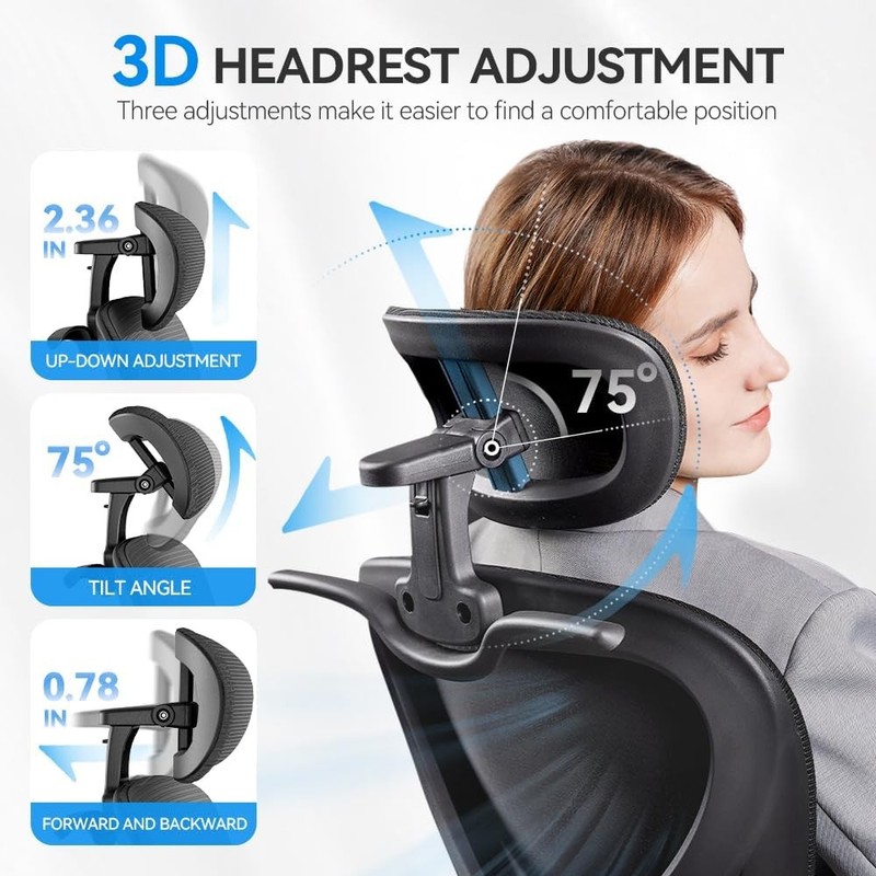 Freepub Ergonomic Office Chair Mesh Headrest 350LB gallery