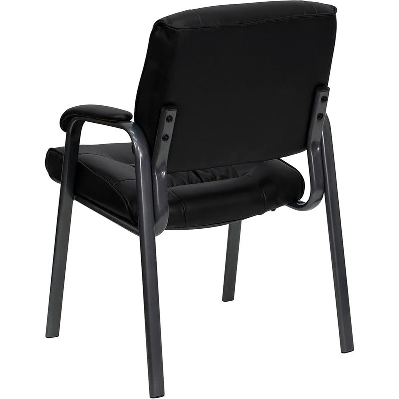 Executive Side Chair Padded Arms Leather Upholstery Office Reception Furniture gallery