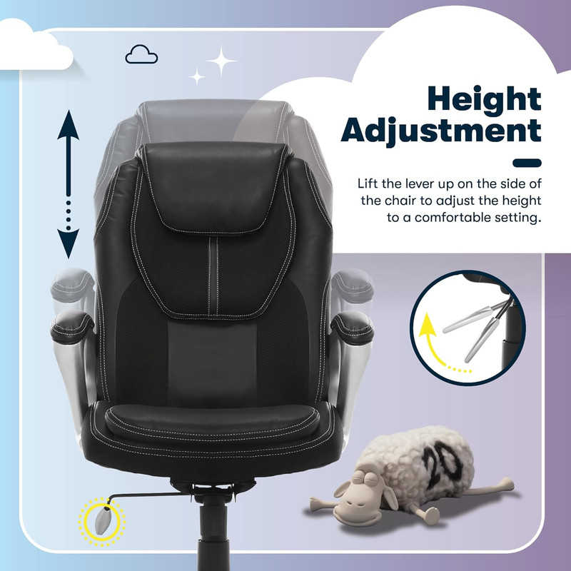 Amplify Executive Office Chair with Faux Leather and Mesh, Adjustable Ergonomic gallery