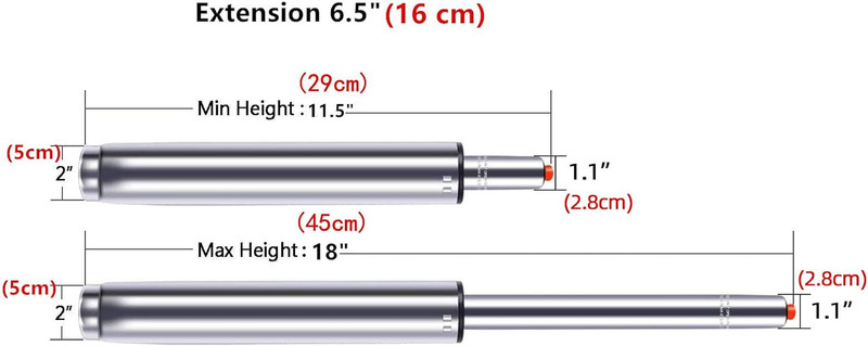 6.5" Long Stroke Adjustable Gas Lift Cylinder for Office Chair Stool Replacement gallery