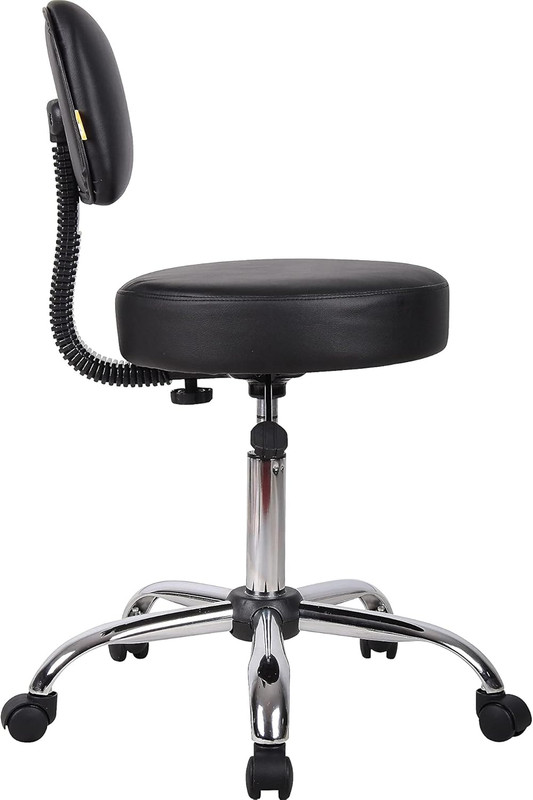 Ergonomic Black Vinyl Spa Stool with Back for Comfort and Support gallery
