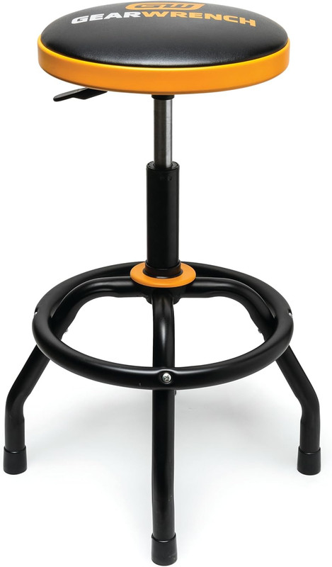 GEARWRENCH Adjustable Height Swivel Shop Stool, 26″ to 31″ – 86992