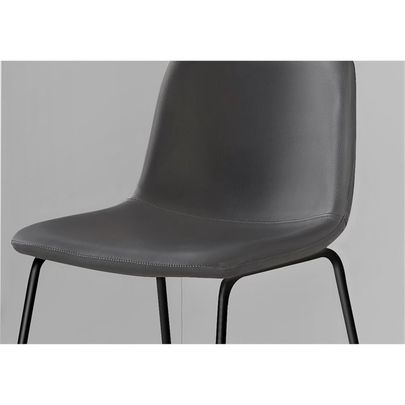 Office Chair Bar Height Standing Computer Desk Work Pu Leather Look Grey gallery