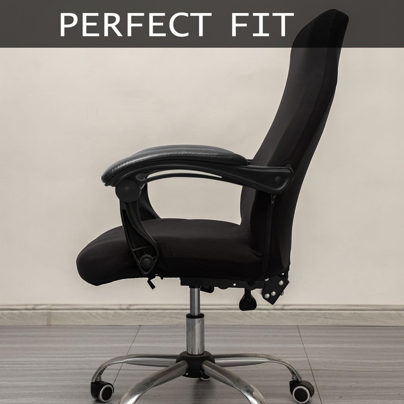Melaluxe Office Chair Cover - Universal Stretch Desk Large Cover, Black gallery