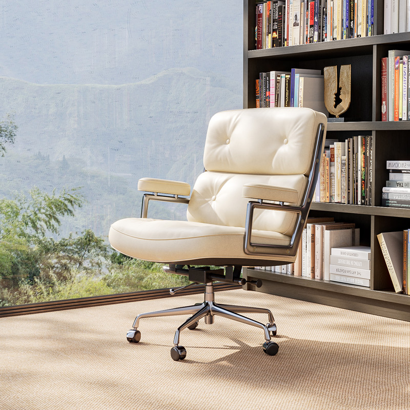 Modern Life Chair Genuine Leather Office Lobby Ergonomic Armchair Swivel Seat gallery