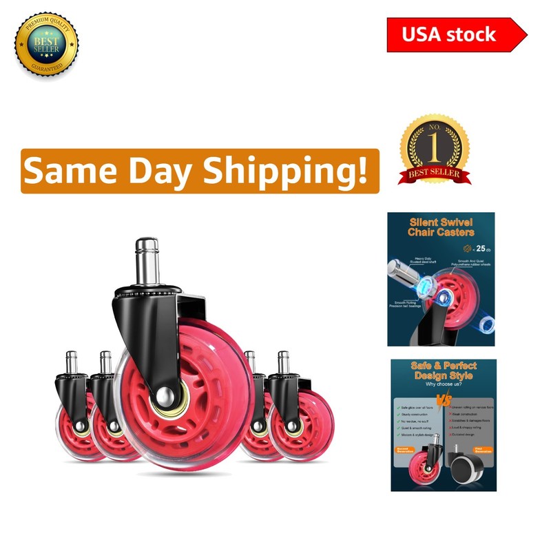 Universal 3" Rollerblade Caster Wheels for Office Chairs - Up to 650 lbs Load