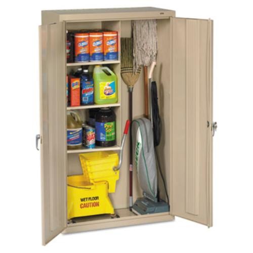 Tennsco JAN6618DHPY Janitorial Cabinet 36x18x64 Steel Putty
