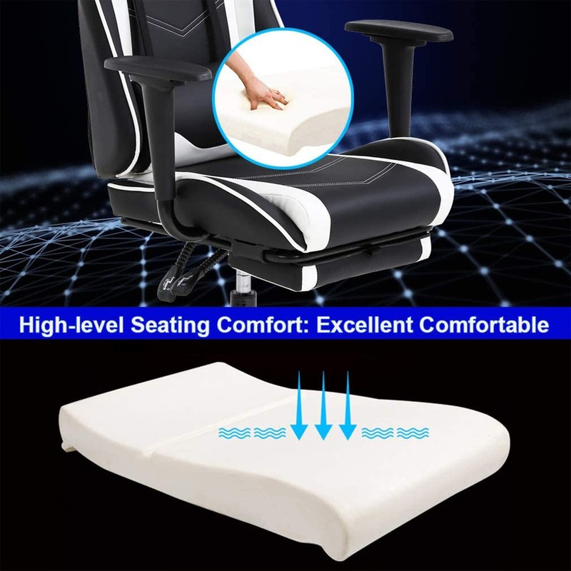 Gaming Chair with Footrest, Ergonomic Office Chair, Adjustable Swivel Leather gallery