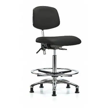 Clean Room Chair Ergonomic Chair, No Arms, 26-1/4″ To 36″ Height, Vinyl, Black,