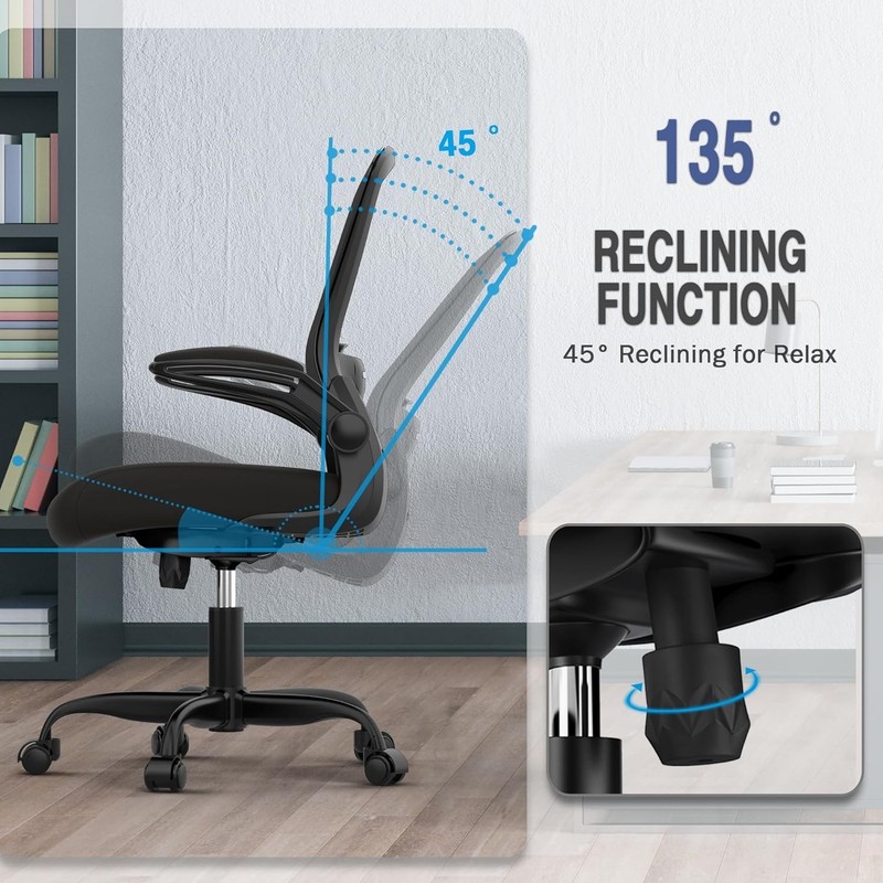 High-Back Office Chair - Ergonomic Design, 300lbs Capacity, Modern Black Finish gallery
