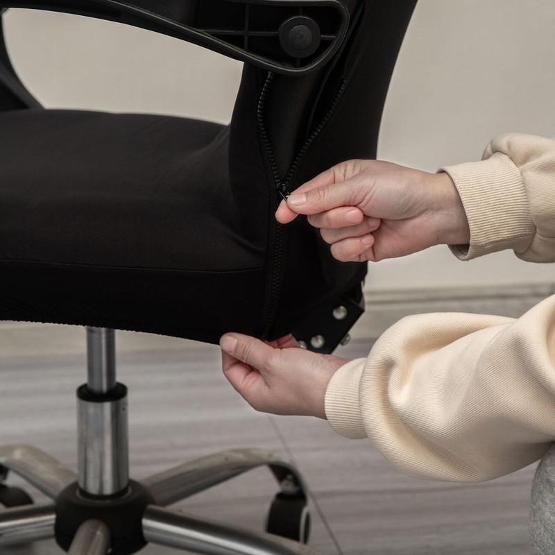 Melaluxe Office Chair Cover - Universal Stretch Desk Large Cover, Black gallery