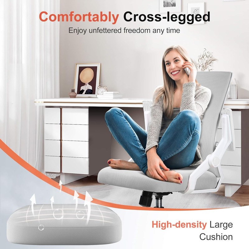 Ergonomic Office Chair with Flip-Up Armrests & Lumbar Support in Moon Gray gallery