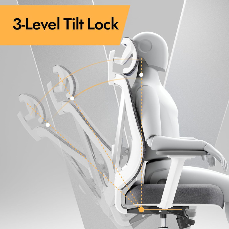 Ergonomic Mesh Office Chair - 3D Adjustable Lumbar Support & 3D Armrests, V-Shap gallery