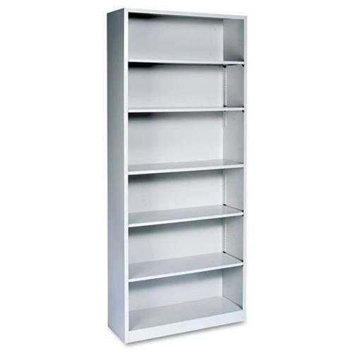 The Hon S82ABCQ Metal Bookcase 34.5″ Light Gray 6 Shelves