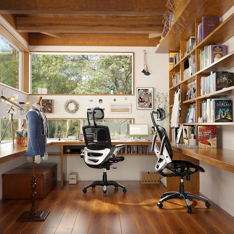 Ergonomic Mesh Office Chair Adjustable Headrest Flip-Up Arms Computer Task Chair gallery