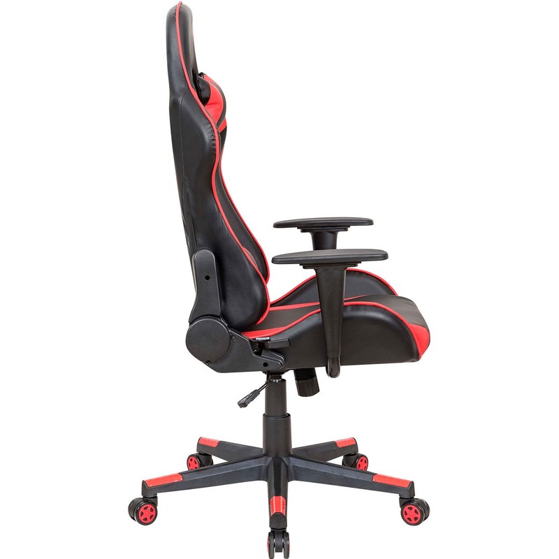 High Back Gaming Chair Bonded Leather Black/Ruby Red gallery