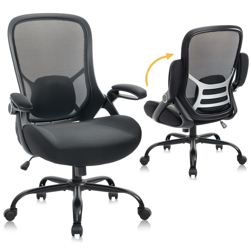Big and Tall 400lbs Heavy Duty Office Chair, 5″ Thickened Seat Ergonomic Desk…
