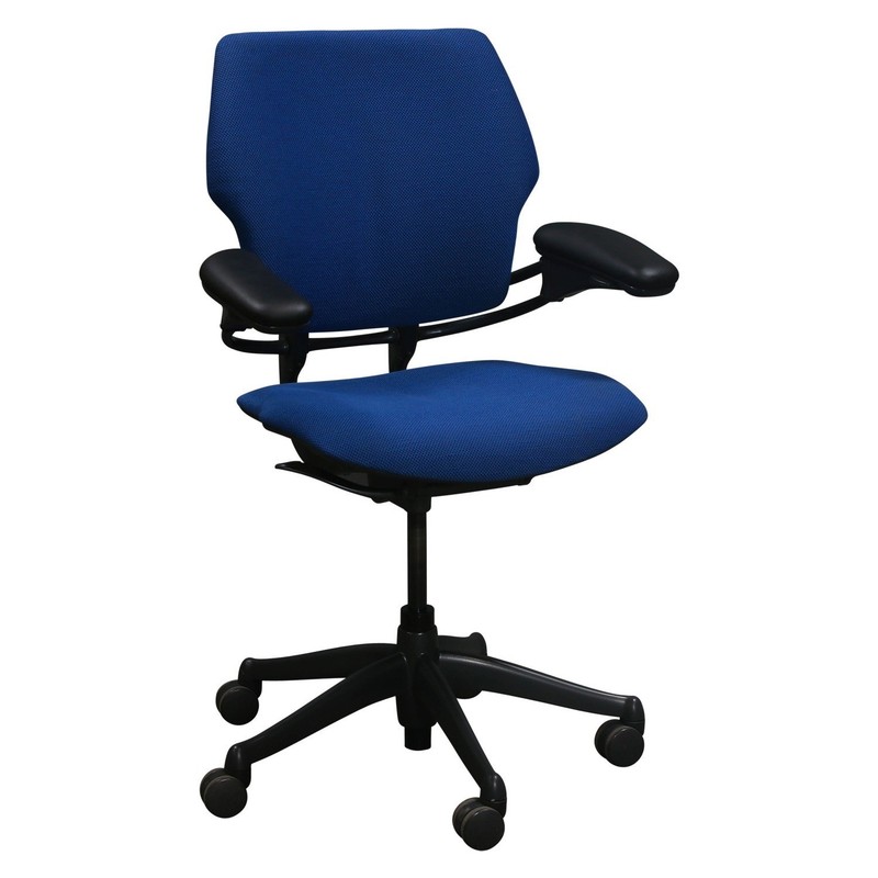 Humanscale Freedom Mid Back Office Chair Sapphire Blue Fabric Graphite Frame