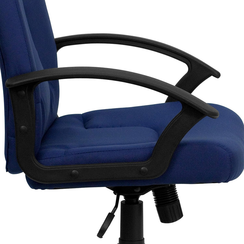 Garver Mid-Back Navy Fabric Executive Swivel Office Chair with Nylon Arms gallery