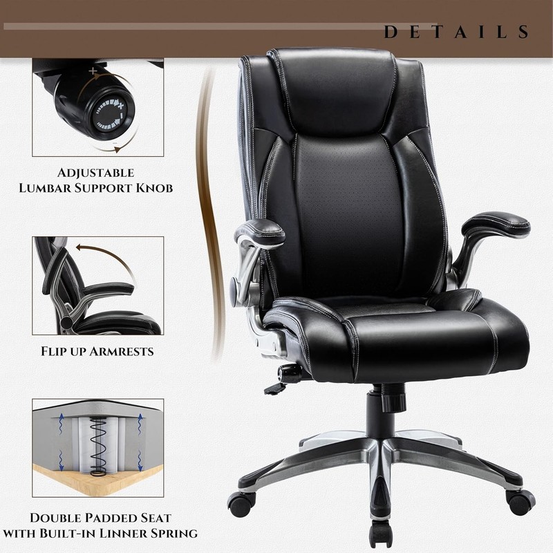 Ergonomic Office Chair High Back Leather Adjustable gallery