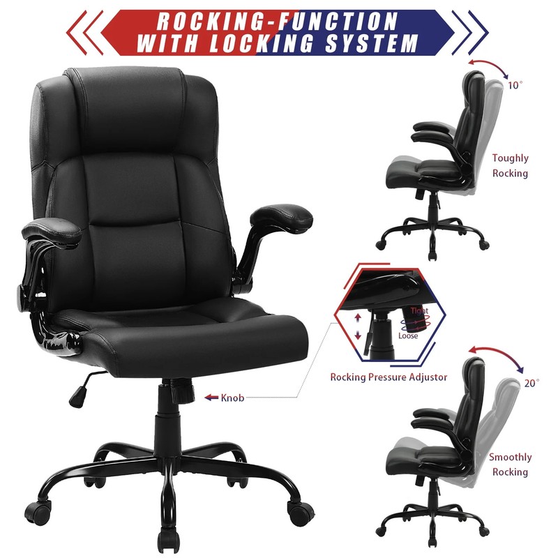 JONPONY Leather Office Chair, Big and Tall Office Chair 400LBS Wide Seat Ergonom gallery