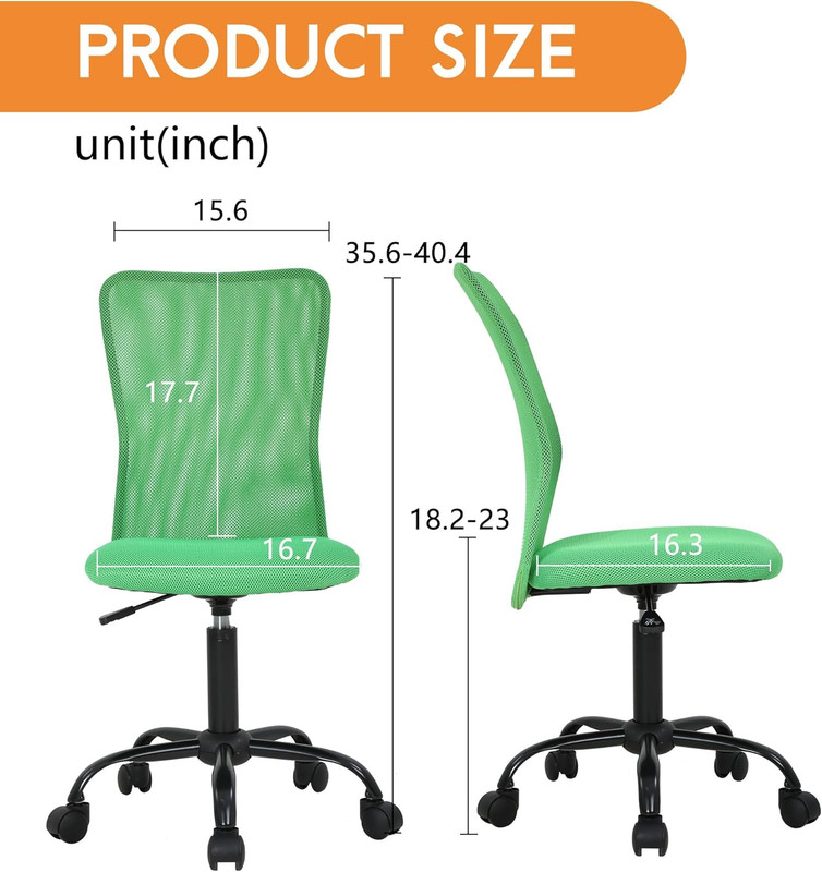 Ergonomic Mesh Desk Chair with Lumbar Support - Pack of 2, Green gallery
