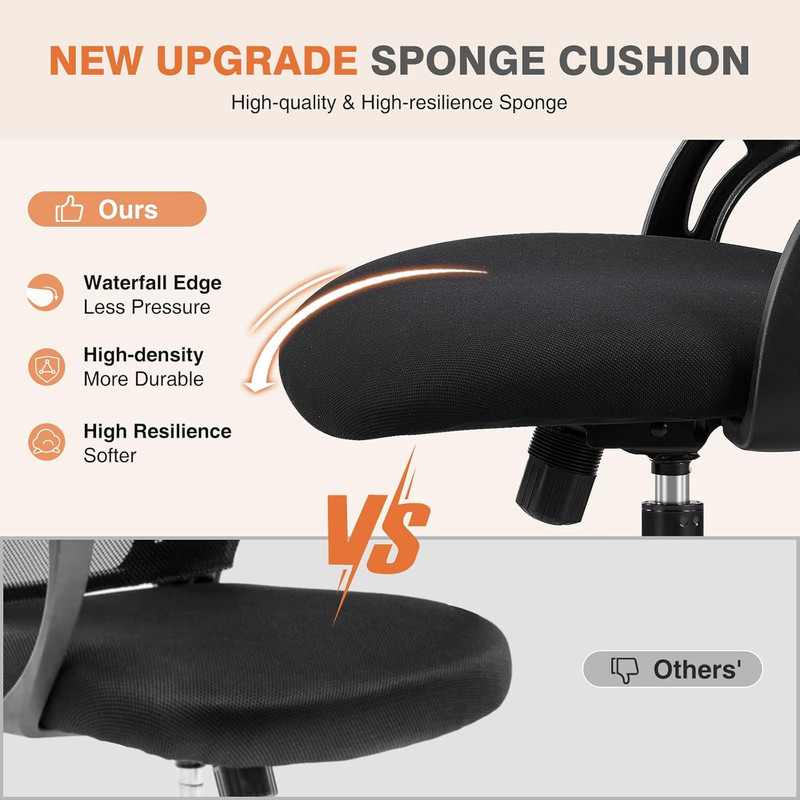 Ergonomic High-Back Mesh Office Chair with Adjustable Headrest and Lumbar Suppor gallery