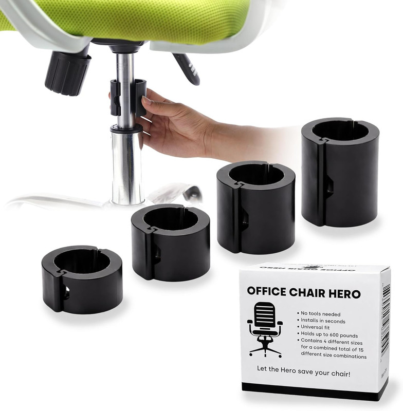Office Chair Hero Fix Attaches Clamps to Large Cylinder Piston Stops Your Chairs