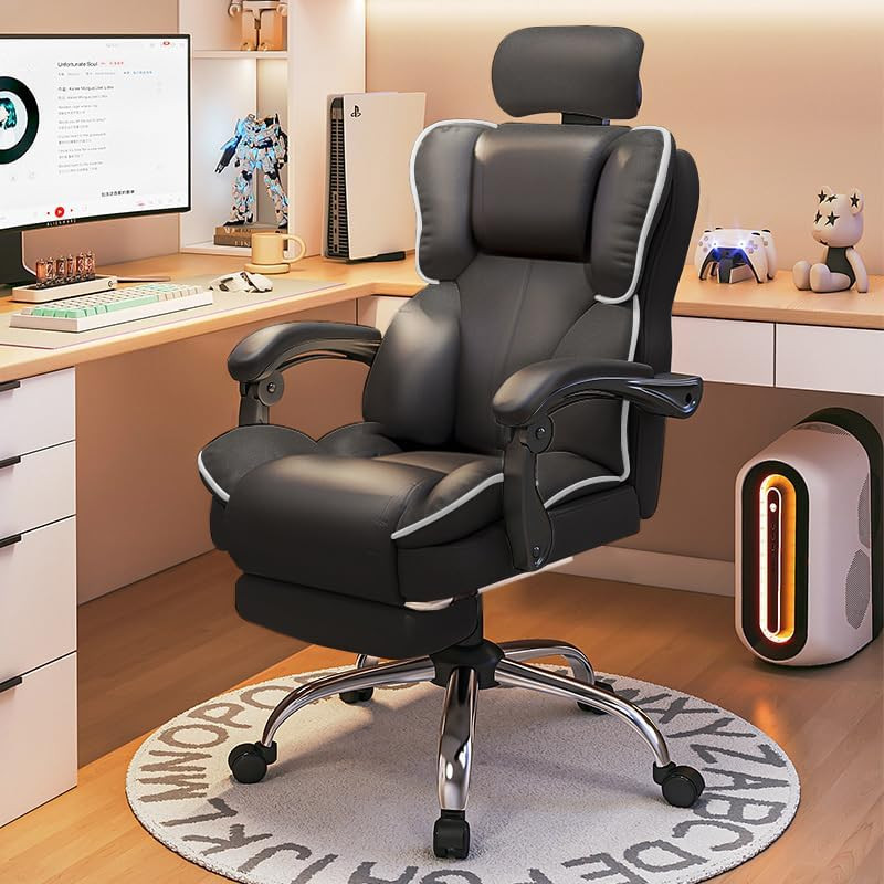 Office Chair Big and Tall Executive Desk Chair with Leg Rest, Adjustable Height