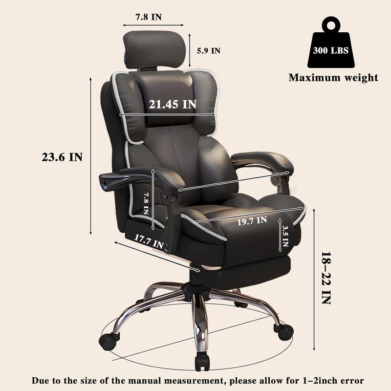 Office Chair Big and Tall Executive Desk Chair with Leg Rest, Adjustable Height gallery