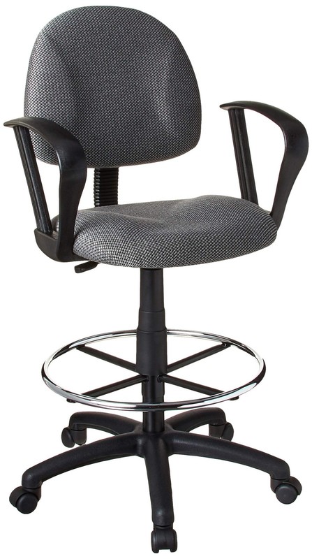 B1617-GY Ergonomic Works Drafting Chair with Loop Arms in Grey